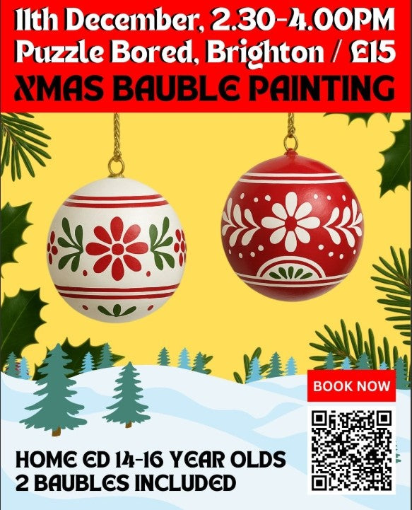 Home Ed Teen Art Ceramic Bauble Painting Workshop - Thursday 11th December at 2.30pm