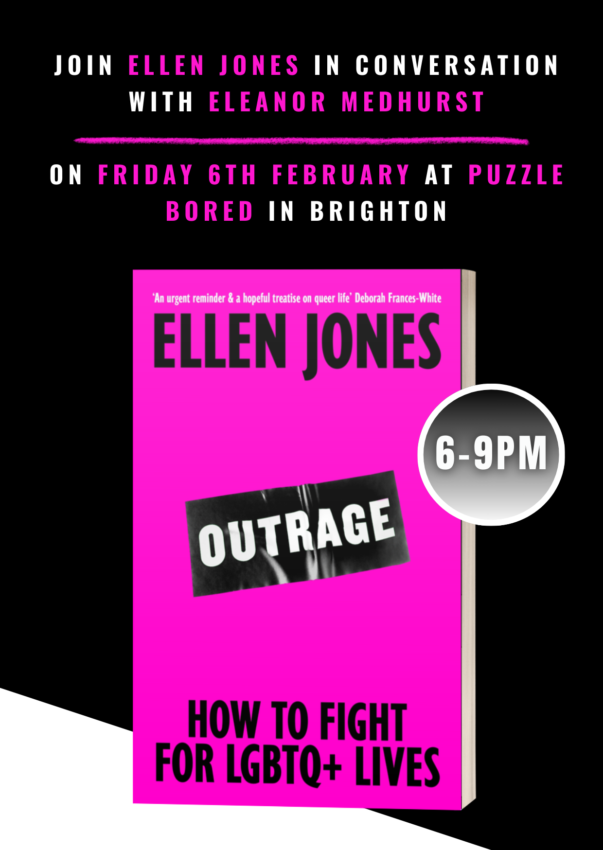 Ellen Jones ‘Outrage’ Book Launch - Friday 6th February from 6pm