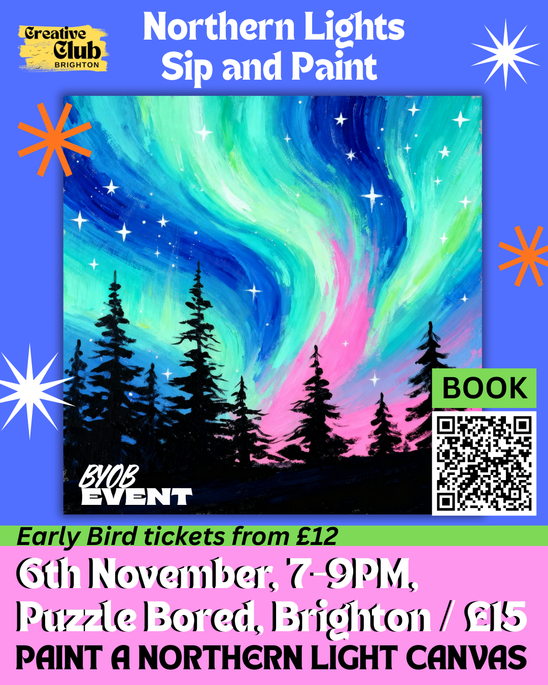 Paint a Northern Light Canvas - Tuesday 4th November at 7pm
