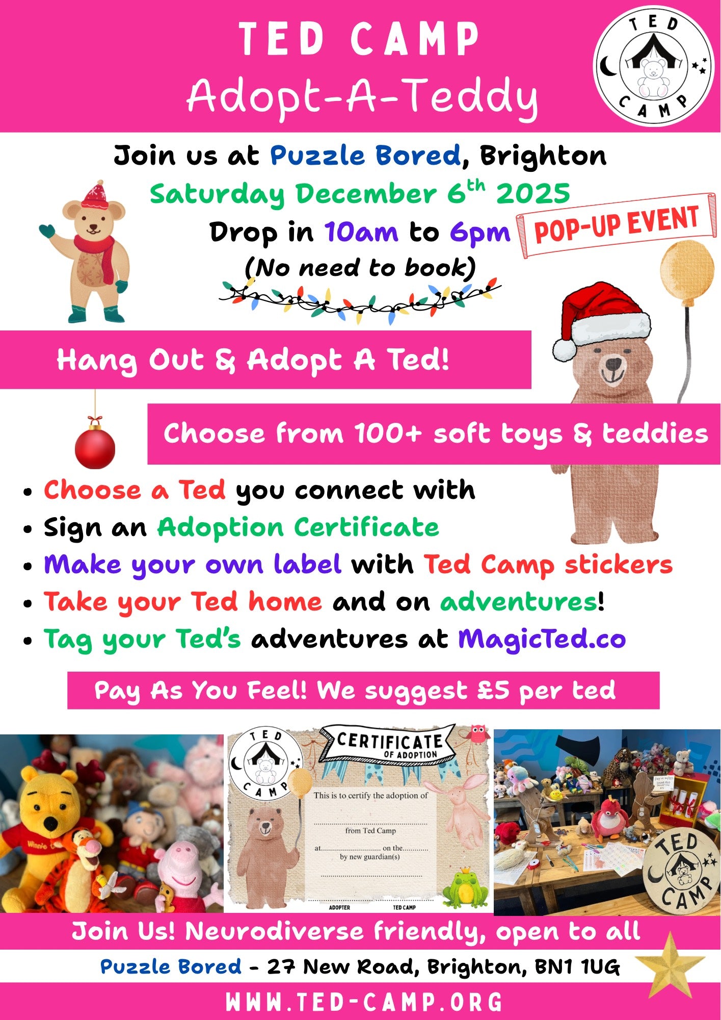 Ted Camp - Adopt a Teddy on Saturday 6th December
