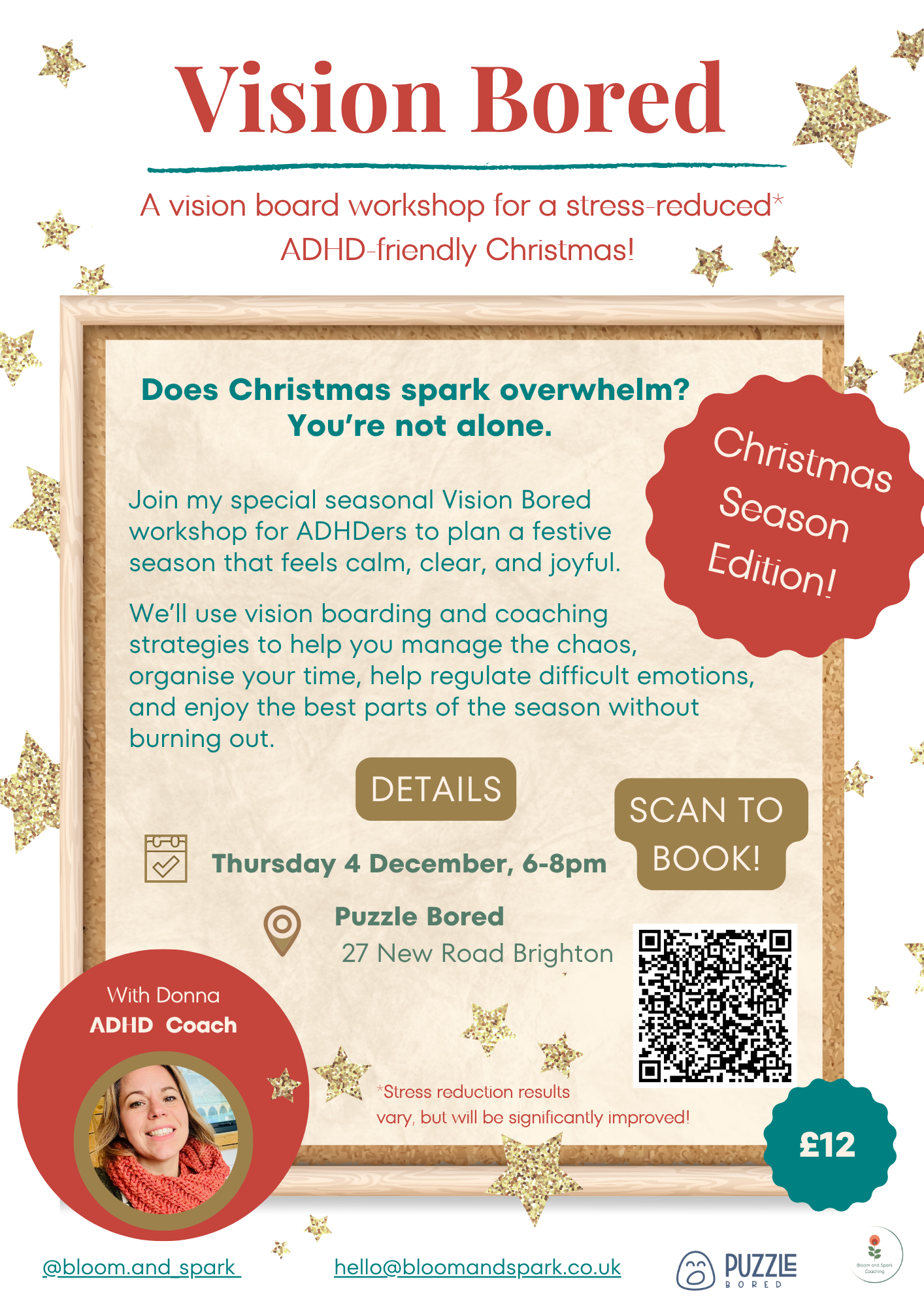 Vision Bored Workshop - Thursday 4th December at 6pm