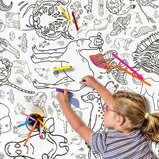 Giant Colouring Tablecloth - Amazing Animals - Puzzle Bored