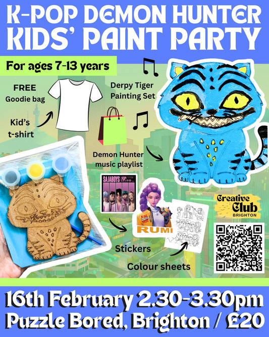 K-Pop Demon Hunter Kids Paint Party - Monday 16th February at 2.30pm