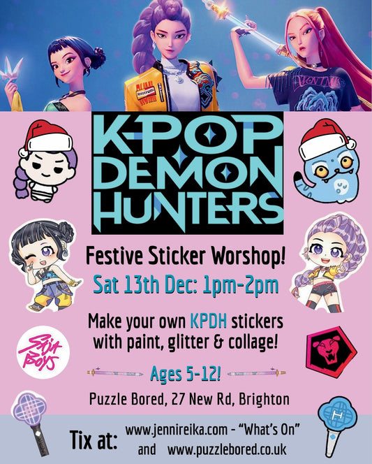 K-Pop Demon Hunters Festive Sticker Workshop - Saturday 13th December at 1pm