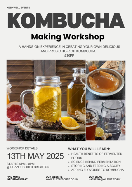 Kombucha Making Workshop - 13th May @ 6pm