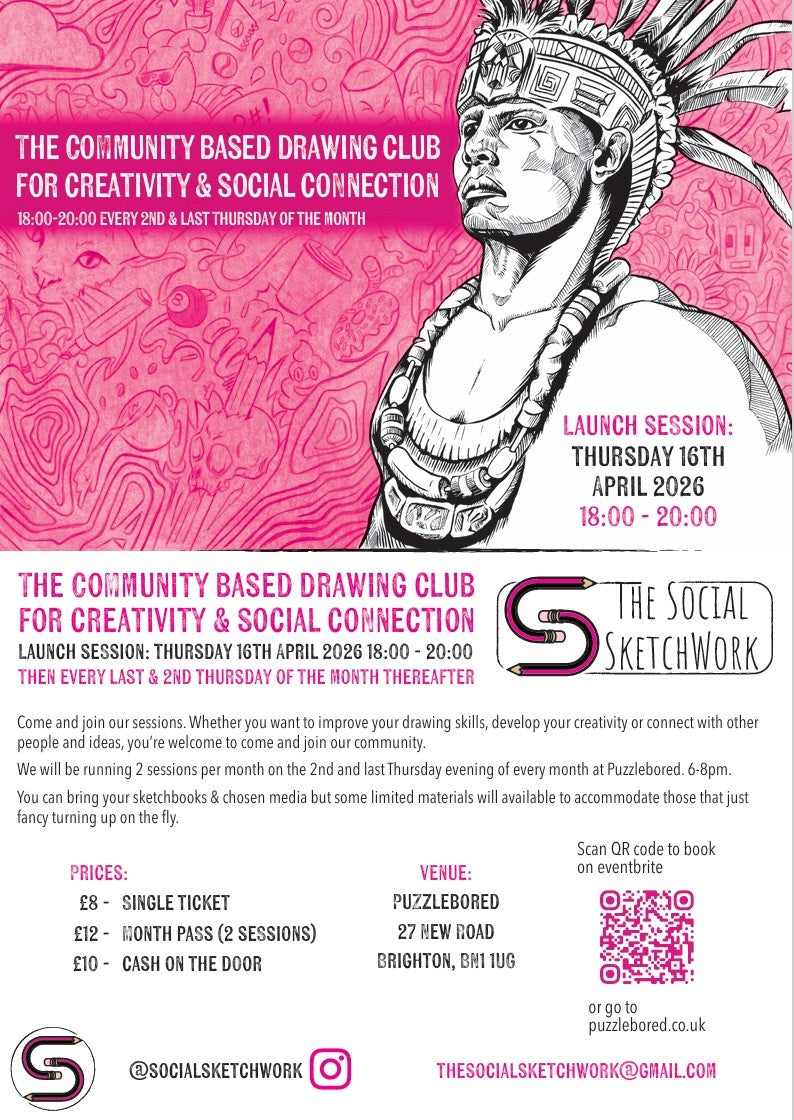 The Social Sketchwork - Drawing Club - Thursday 16th April at 6pm