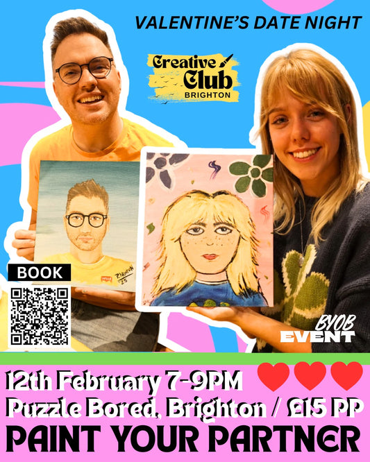 Paint your Partner  (Valentines Date Night) Workshop - Thursday 12th February from 7pm
