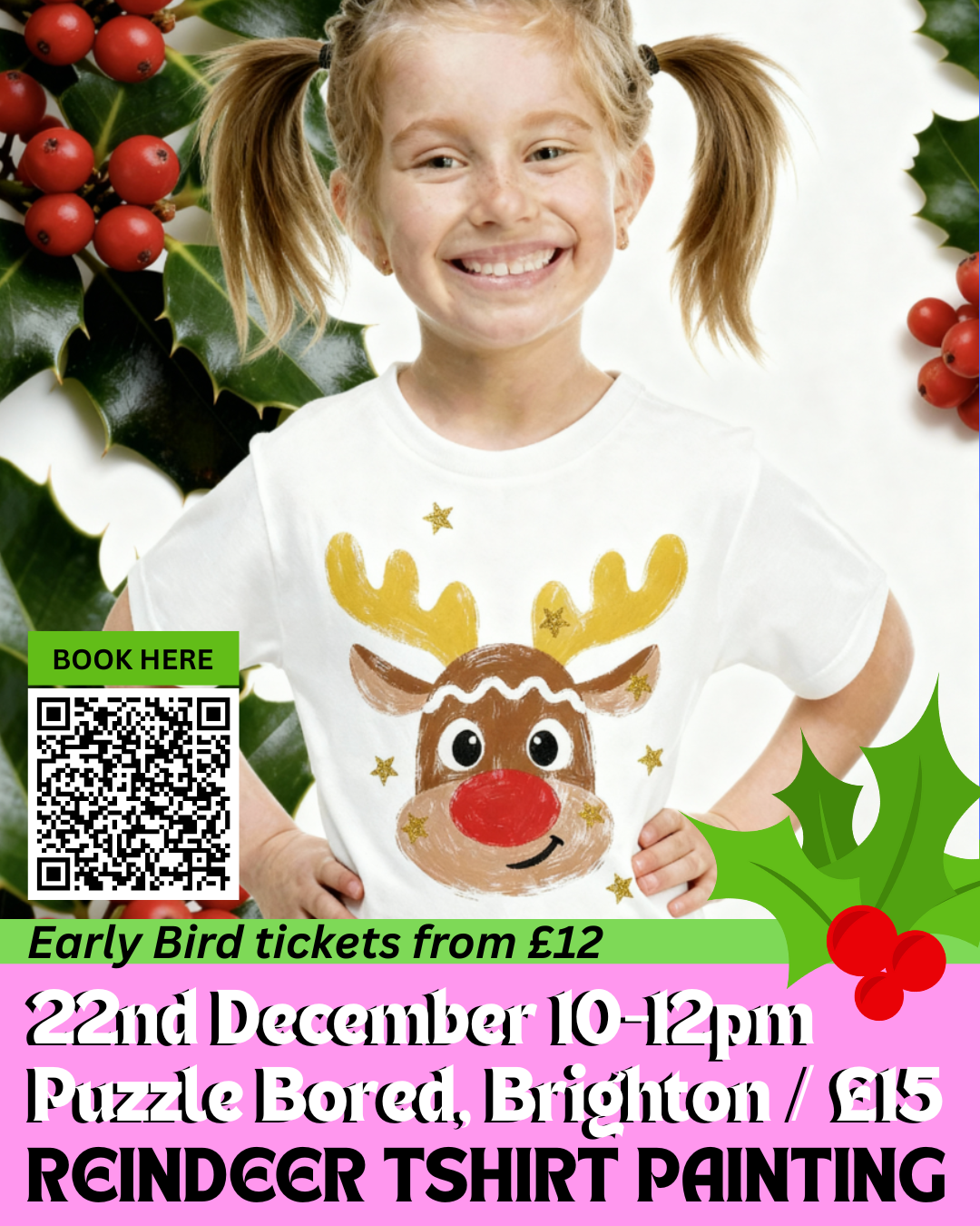 Reindeer T-Shirt Painting Workshop - Monday 22nd December at 10am
