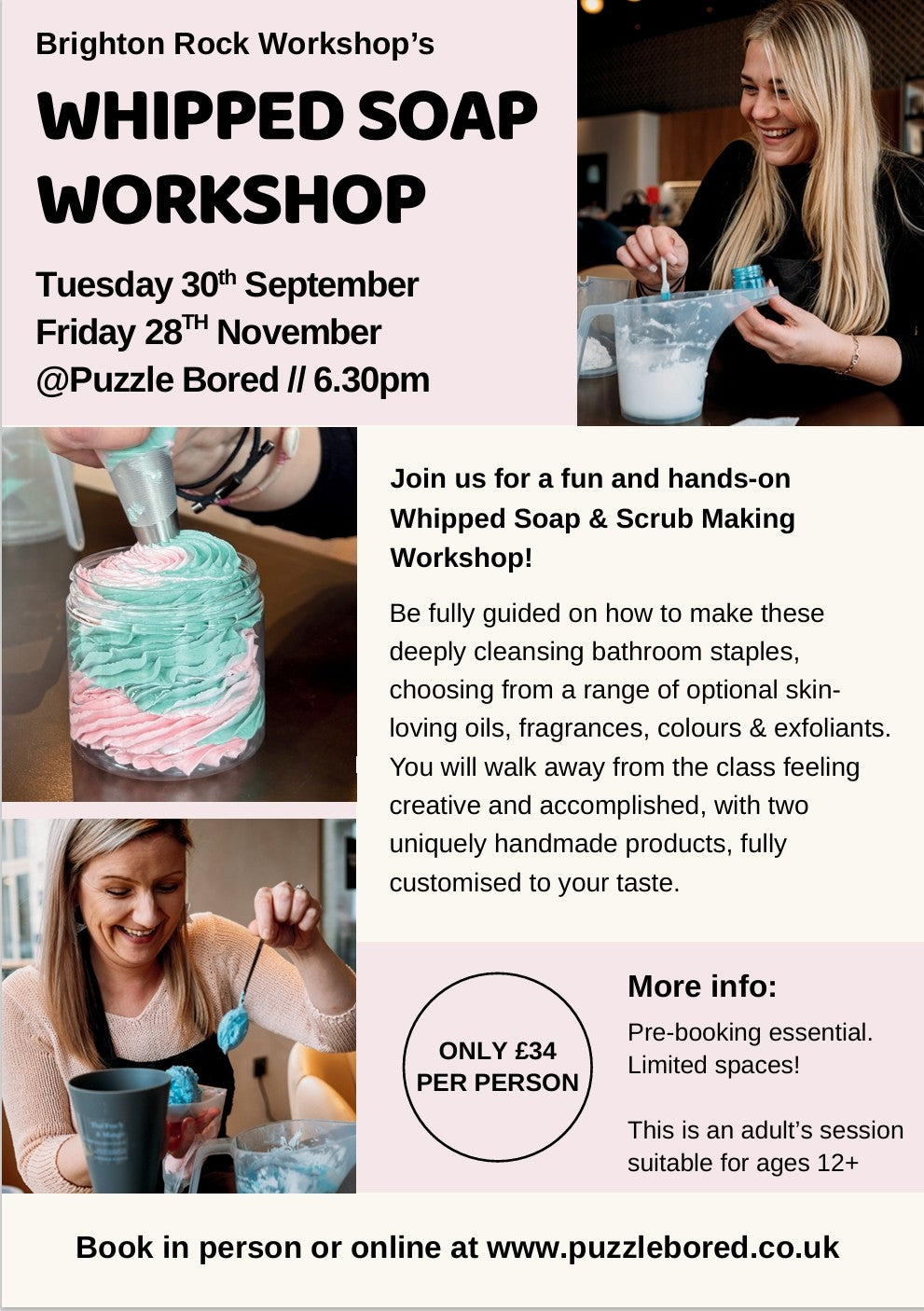 Whipped Soap Workshop - Friday 28th November from 6.30pm